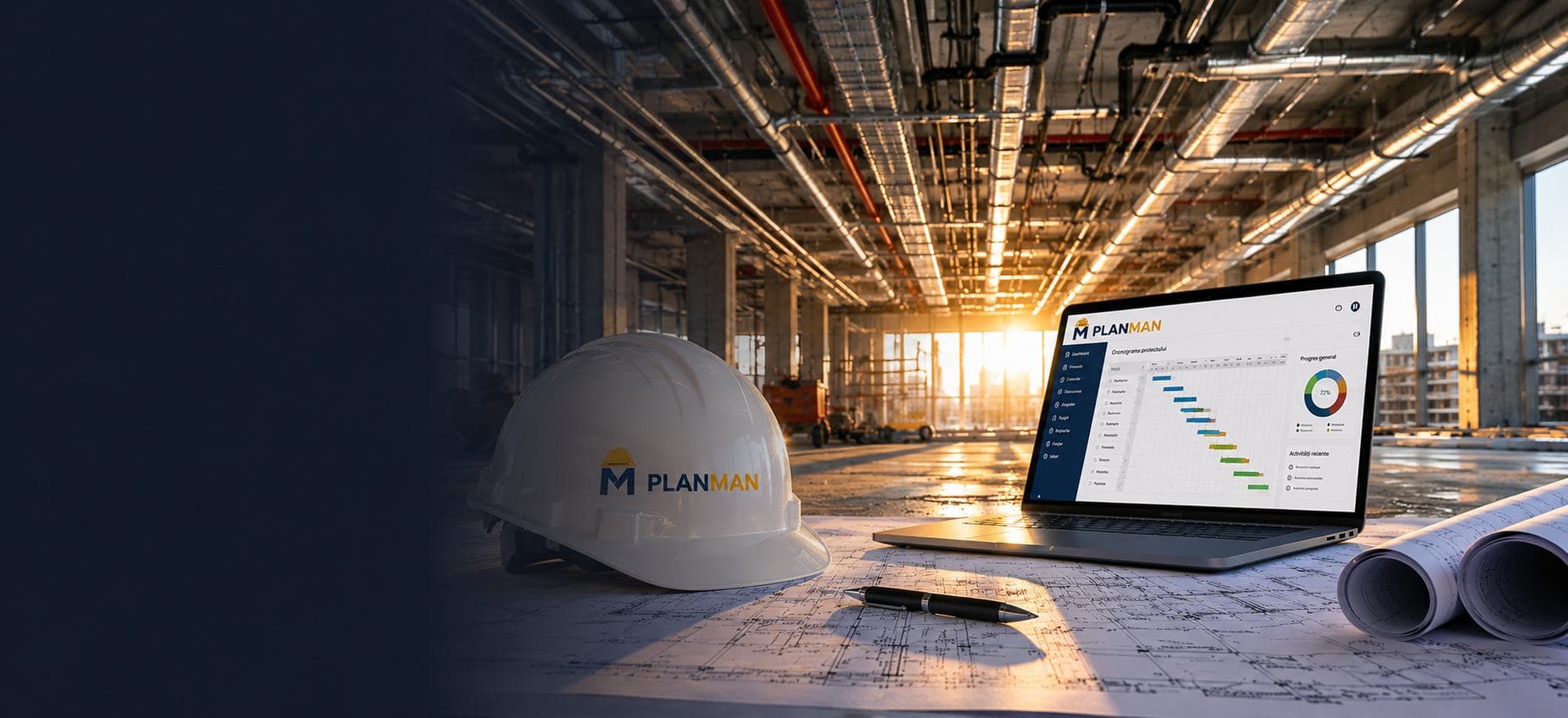 Echipă PLANMAN pe șantierul unei investiții în construcții